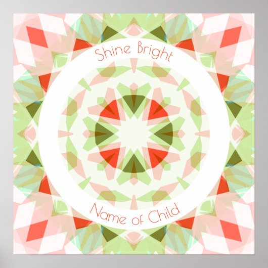 Rood Groen Glans Heldere Sternaam Kwekerij Decor Poster (Voorkant)