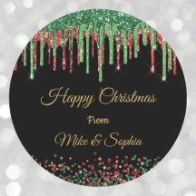 Rood Groen Glitter Druppelende Kerst Zwart Glamour