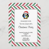 Rood/Groen Glitter Funny Kerstparty Uitnodiging (Voorkant / Achterkant)