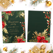 Rood Groen Goud Elegant Vakantie Kerstfeest Kaart