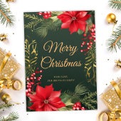 Rood Groen Goud Elegant Vrolijk Kerstfeest Feestdagenkaart