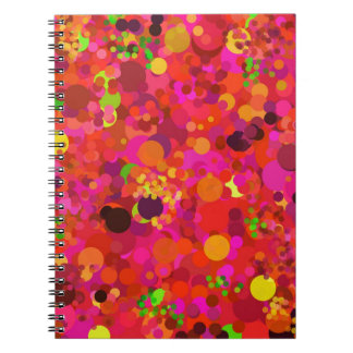 Rood groen goud en roze Stippen kleurrijk patroon Notitieboek