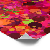 Rood groen goud en roze Stippen kleurrijk patroon Poster (Hoek)