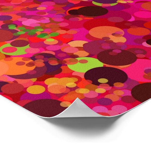 Rood groen goud en roze Stippen kleurrijk patroon Poster (Hoek)