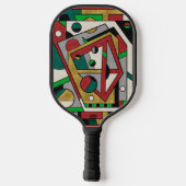 Rood Groen & Goud Geometrisch Abstract Pickleball Paddle (Achterkant)