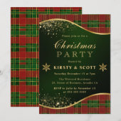 Rood, Groen & Goud Geruit Kerstfeest Kaart (Voorkant / Achterkant)