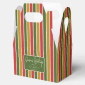 Rood, Groen, Goud Gestreepte Vakantie Groet Bedankdoosjes (Geopend)