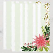 Rood Groen Goud Glans Roze Rood Bloemmotief Briefp (Voorkant / Achterkant)