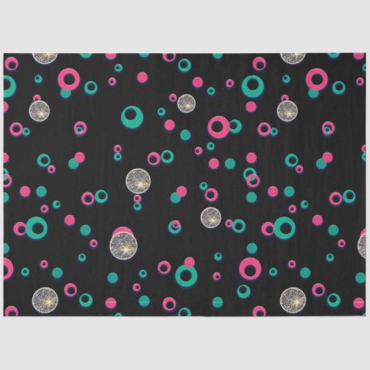 Rood Groen Goud Glitter Polka Dots Kerstmis Tissuepapier (Voorkant)