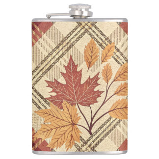 ROOD GROEN GOUD HERFST PLAID PATRONEN MET BLADEREN HEUPFLES