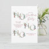 Rood Groen Goud Ho Ho Ho Vakantie Kerstfeest Kaart (Staand voorkant)