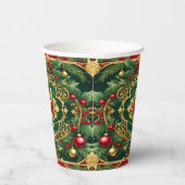 Rood Groen Goud Kerst Papier Cups Papieren Bekers (Rechts)