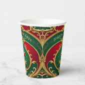 Rood Groen Goud Kerst Papier Cups Papieren Bekers (Rechts)