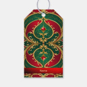Rood Groen Goud Kerstcadeau Label Cadeaulabel (Voorkant)