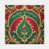 Rood Groen Goud Kerstmagneet Magneet (Voorkant)