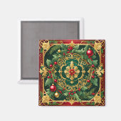 Rood Groen Goud Kerstmagneet Magneet (Voorkant / Achterkant)