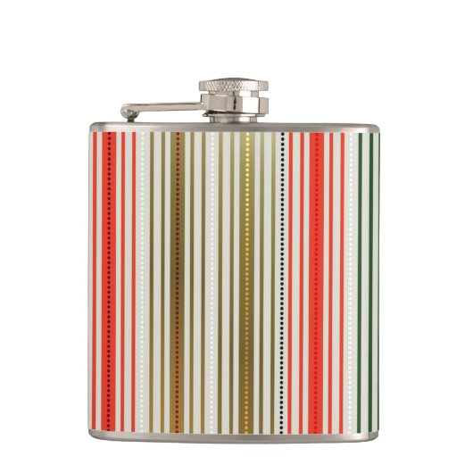 ROOD GROEN GOUD KERSTREPEN HEUPFLES (Voorkant)