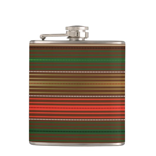 ROOD GROEN GOUD KERSTREPEN HEUPFLES (Voorkant)