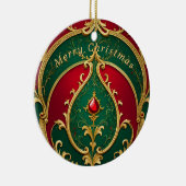 Rood Groen Goud Kerstvakantie Ornament (Rechts)