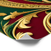 Rood Groen Goud Kerstvakantie Poster (Hoek)