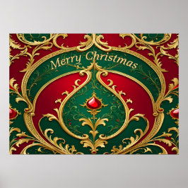 Rood Groen Goud Kerstvakantie Poster