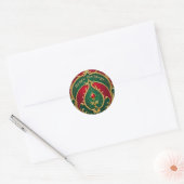 Rood Groen Goud Kerstvakantie Sticker (Envelop)