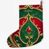 Rood Groen Goud Kerstvakantie Stocking Grote Kerstsok (Achterkant)