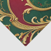 Rood Groen Goud Kerstvakantie Tissue Papier (Detail)