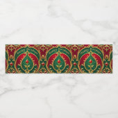 Rood Groen Goud Kerstvakantie Waterfles Etiket (Enkel label)