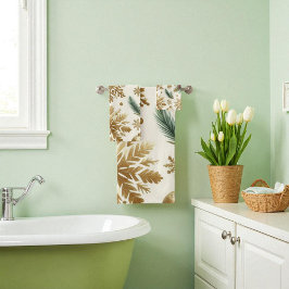 Rood Groen Goud Sneeuwvlok Bloemenvakantie Bad Handdoek