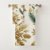 Rood Groen Goud Sneeuwvlok Bloemenvakantie Bad Handdoek (Insitu)