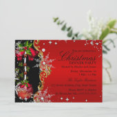 Rood groen goud Snowflake kerstfeest 5 Kaart (Staand voorkant)