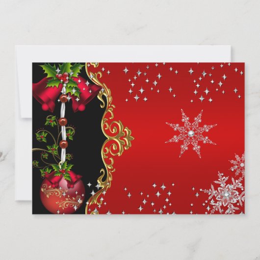 Rood groen goud Snowflake kerstfeest 5 Kaart (Achterkant)