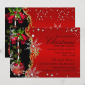 Rood groen goud Snowflake kerstfeest 5 Kaart (Voorkant / Achterkant)