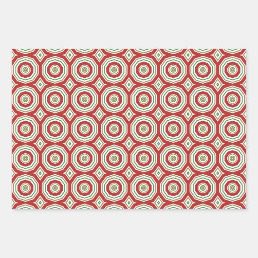 Rood, groen goud Trio Wrapping Paper Sheets (Voorkant 2)