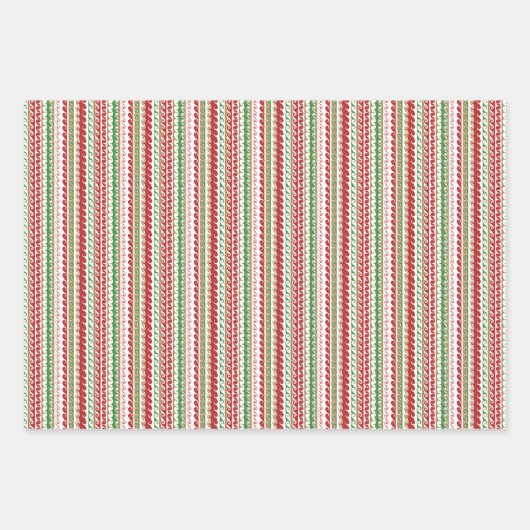 Rood, groen goud Trio Wrapping Paper Sheets (Voorkant 3)