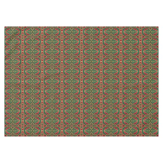 Rood groen goud vakantie tafelkleed (Voorkant (Horizontaal))