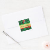 Rood Groen Goud Vrolijk Kerstmis Bogen Stickers (Envelop)