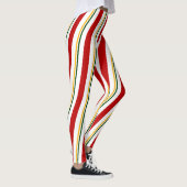 Rood Groen Goud Wit Candy Cane Stripes Kerstmis Leggings (Rechts)
