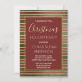 Rood Groen - Gouden Folie Kerstfeest Uitnodiging (Voorkant)