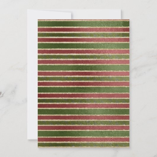 Rood Groen - Gouden Folie Kerstfeest Uitnodiging (Achterkant)