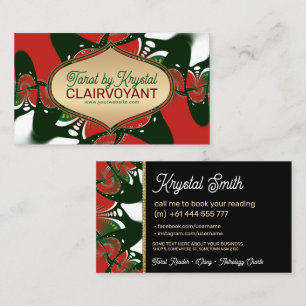 Rood Groen Gouden Godin Tarot Visitekaartjes
