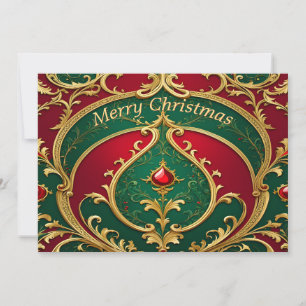 Rood Groen Gouden Kerstkaart