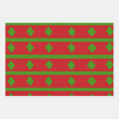 Rood groen gouden strikken kerst inpakpapier vel (Voorkant 3)