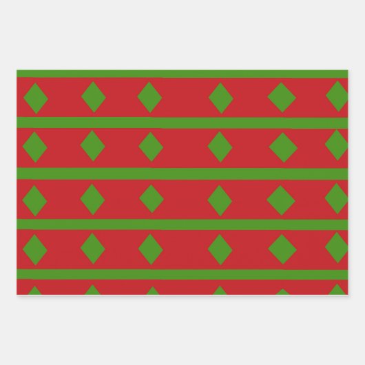 Rood groen gouden strikken kerst inpakpapier vel (Voorkant 3)