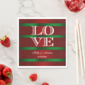 Rood Groen Gradiënt, Witte LIEFDE Servetten (Insitu)