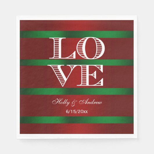 Rood Groen Gradiënt, Witte LIEFDE Servetten (Voorkant)