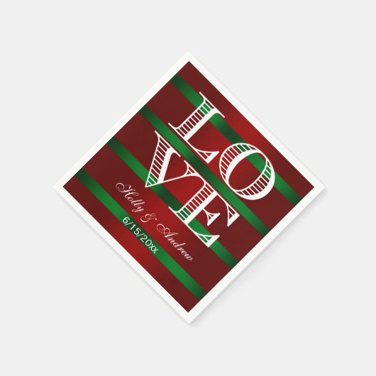 Rood Groen Gradiënt, Witte LIEFDE Servetten (Hoek)