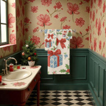Rood Groen Grandmillennial Floral Holiday