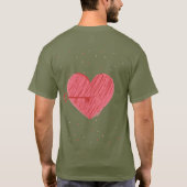 Rood Groen Hart Schattigee Romance Moderne Valenti T-shirt (Achterkant)